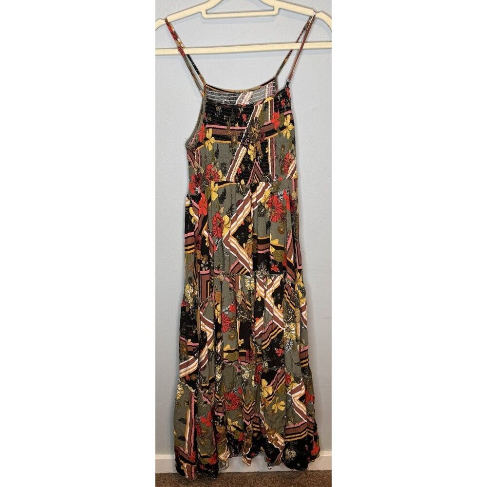 Abel the label By Anthropologie Scarf Maxi Dress In Green Size Small Smocked - Picture 4 of 11